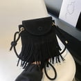 thumbnail image 4 of Willtoo Women Mini Tassel Faux Suede Crossbody Bag Cell Phone Pouch Coin Purse Wallet, 4 of 5