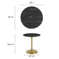 thumbnail image 6 of Modway Lippa 28" Round Artificial Marble Dining Table in Gold Black, 6 of 7