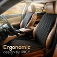thumbnail image 3 of IVICY Faux Linen Front Car Seat Cover – Durable, Non-Slip Seat Protector for Cars – 1 Unit, Black, 3 of 8