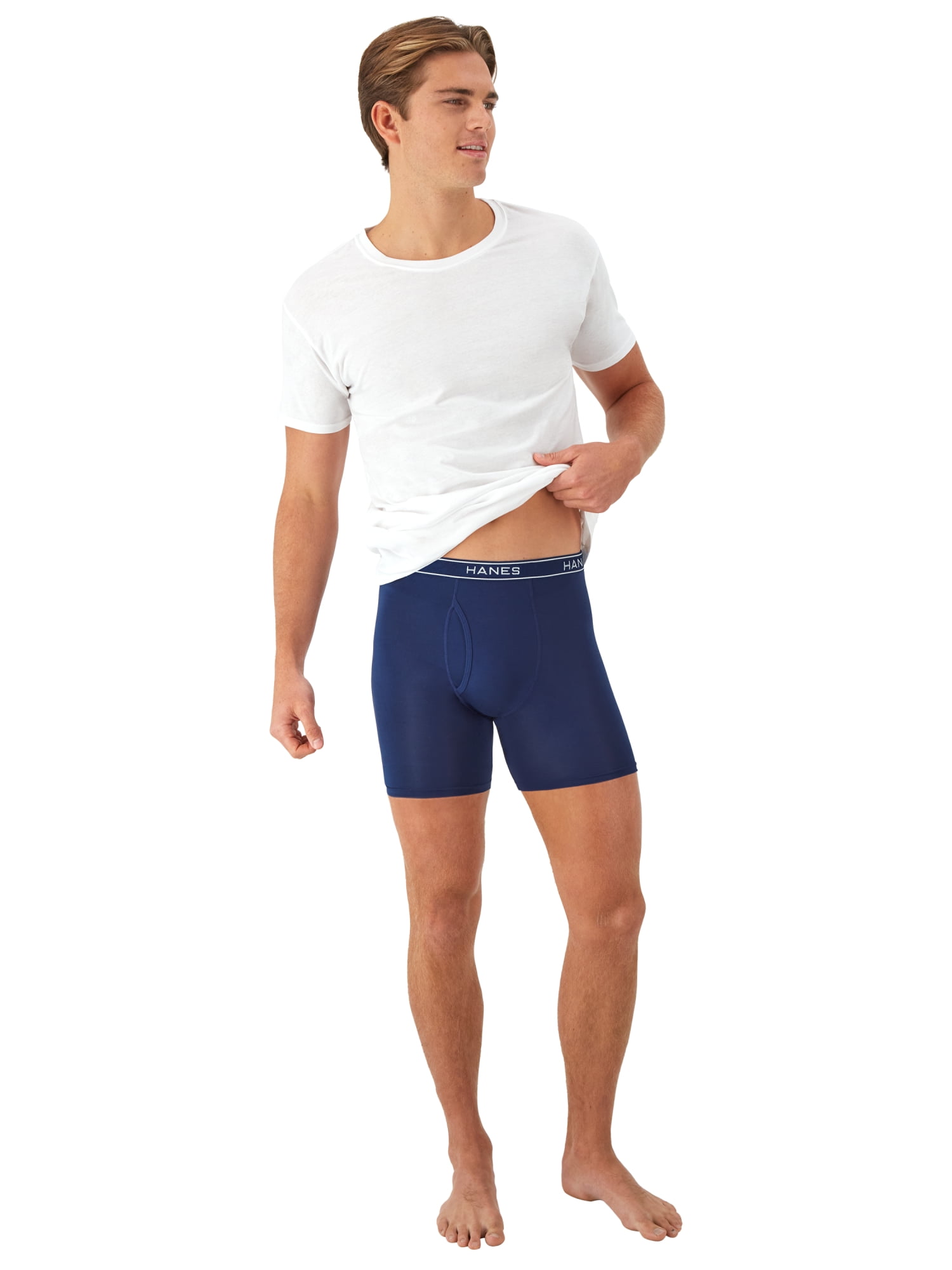 Hanes Men’s Value Performance Stretch Boxer Brief Underwear, Assorted, 3-Pack
