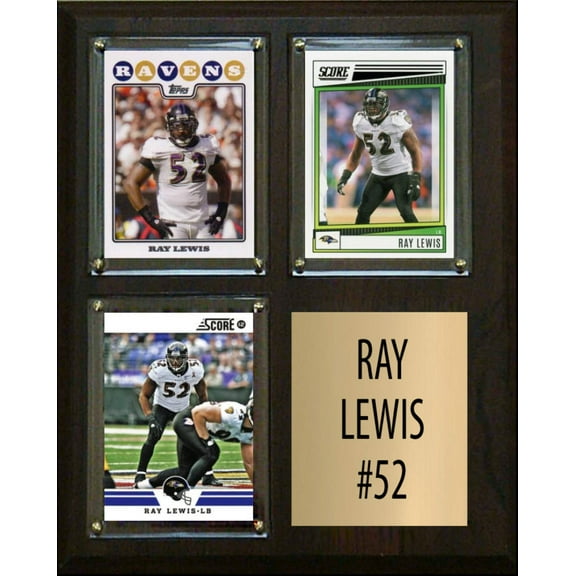 Ray Lewis 3 Card Plaque Donruss Fleer Topps 2023 2024 Ravens