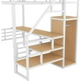 thumbnail image 4 of Full Size Metal Loft Bed with Desk, Storage Staircase and Small Wardrobe, Storage Stairs can be Installed Left and Right, 4 of 6