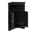 thumbnail image 5 of Bathroom Corner Cabinet, Farmhouse Floor Corner Cabinet with Doors and Adjustable Shelves, Freestanding Wooden Storage Hutch Cupboard for Bathroom, Kitchen, Living Room, Black, 5 of 9