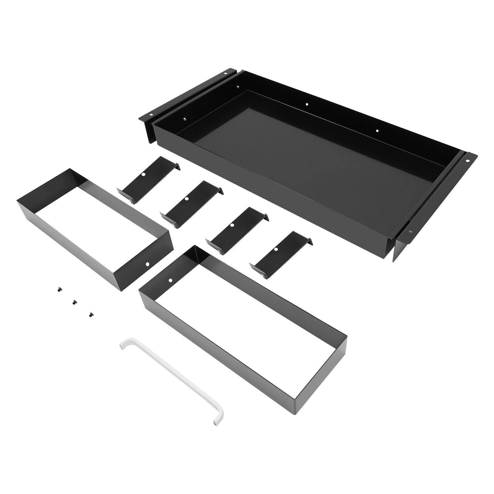 Home Black Pull Out Cabinet Organizer, Extendable Under Desk Mounted Slide Out Drawers Roll Out Sliding Storage Self to Store Various Items, Keyboard, Mouse, Books
