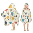 thumbnail image 2 of Bees and Colorful Shapes Hooded Beach Towel Kids Bath Towels Quick Dry for Pool Swiming 50" x 23.5" Microfiber Soft Bathrobe, 2 of 7