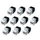 thumbnail image 2 of Paquete de 20 Conectores Cat6A RJ45 - Compatible con Cat6 -180 Grados Sin Herramientas - Conector de Pared Ethernet - Acoplador de Red Cat6A, 2 of 5