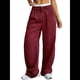 thumbnail image 1 of Pantalones A Rayas para Mujer, de Color Block, Cintura Alta, Pierna , Informales, para Trabajo y Oficina. Rojo Vino XXL, 1 of 9