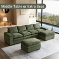 thumbnail image 3 of Noodeniya 122" Modular Sectional Sofa with Arm Storage, Velvet U Shaped Living Room Couch with Double Cushion, Green, 3 of 7
