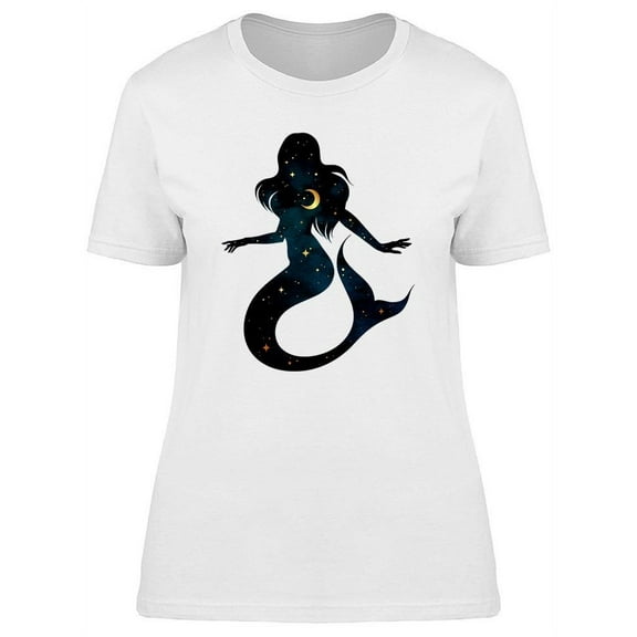 Mermaid Silhouette With Moon T-Shirt Women -Image by Shutterstock, Female XX-Large