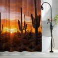 thumbnail image 2 of Western Cactus Sunset Small Stall Shower Curtain, Waterproof Shower Curtains for Bathroom, Modern Abstract Art Retro Washable Fabric Cloth Bath Curtain for Bathtub Decoration with Hooks 36x78 Inches, 2 of 9