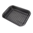 thumbnail image 3 of Non-Stick Carbon Steel Roasting Pan with Rack, 14.6"×11" Rectangular Baking Pan Set with Easy-Grip Handles, Dishwasher Safe & Warp-Resistant, Ideal for Healthy Roasting, Grease Drip Design for Easy, 3 of 6