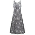 thumbnail image 1 of Plus size Tall Womens Dress Silver Polaris Designer Print Sleeveless Square Neck Princess Cut, 1 of 4