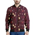 thumbnail image 2 of Chaquetas con estampado 3D de copas de vino de dibujos animados para hombre, sudadera de manga larga de gran tamaño, ropa de calle, chaqueta bomber informal con cremallera, abrigo, 2 of 5