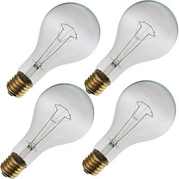 Industrial Performance 300PS35CL 130V 300 Watt PS35 Mogul Screw (E39) Base Light Bulb (4 Bulbs)