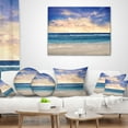 thumbnail image 4 of Designart Clear Blue Sky and Ocean at Sunset - Seascape Throw Pillow - 12x20, 4 of 5