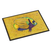 Tropical Fish on Mustard Doormat 24x36