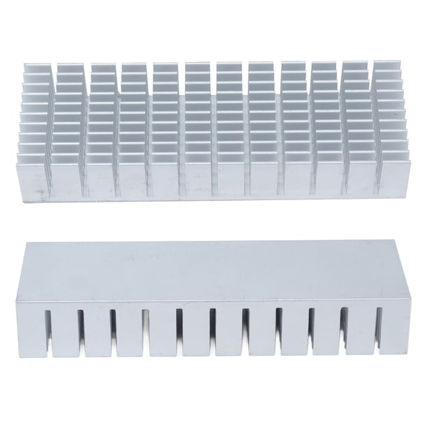 Dissipateur Thermique En Aluminium QUARKZMAN - 50x50x15mm - Pour Refroidir CPU, Transistors, FET Et Circuits Intégrés - Autocollant Bleu Thermique Inclus
