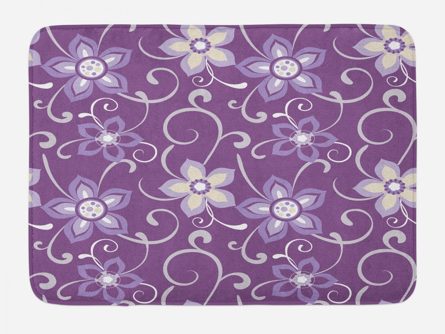 Eggplant Bath Mat, Beautiful Lilacs with Leaves Sticking out of Them in