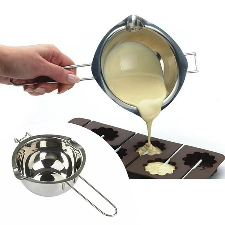 Double Boiler & Steam Pots for Chocolate and Fondue Melting Pot, Candle  Making - Stainless Steel Steamer with Tempered Glass Lid for Clear View  while Cooking, Dishwasher & Oven Safe - 3