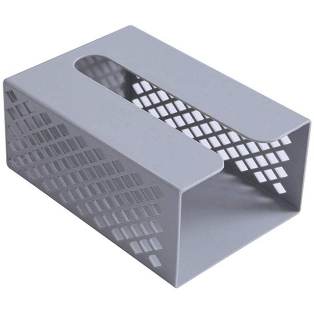 Dispensador de pañuelos faciales, soporte para tapa, organizador de servilletas para pared, para baño, cocina y oficina, color gris