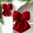 thumbnail image 4 of Christmas Velvets Bowknot Decorative Accent Festival Table Centerpieces Holiday Displays Elegant Pendant, 4 of 8