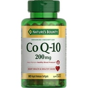 Nature's Bounty CoQ10 200 mg Rapid Release Softgels for Heart Health Support, 80 Ct