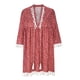 thumbnail image 4 of Puntoco Vestido De Manga Corta Con Cuello En V, Vestido De Manga Tres Cuartos De Encaje Con Borlas Estampado De Verano Para Mujer Rojo S, 4 of 6