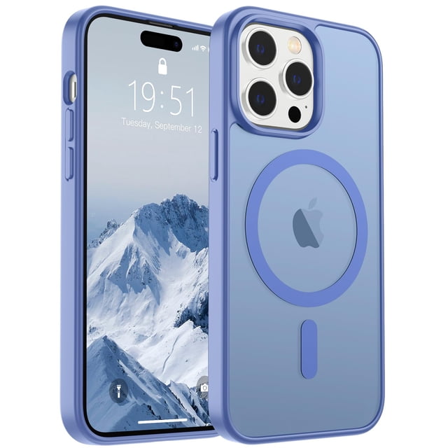 Funda magnética SUPFINE para iPhone 14 Pro Max, azul y morado