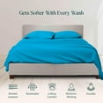 thumbnail image 3 of 500-Thread Count Pure Egyptian Cotton Sheets, Full XXL (54" x 84") Size Sheet Set, 4-PCs Sheet Set, Full XXL Size, Fits 25-30" Deep Pocket Sheets, Bed Sheets, Turquoise, 3 of 5