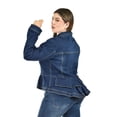 thumbnail image 4 of Chamarra de mezclilla con olanes Roman Fashion /Tallas Extras, 165 (Azul dark) azul oscuro 40, 4 of 6