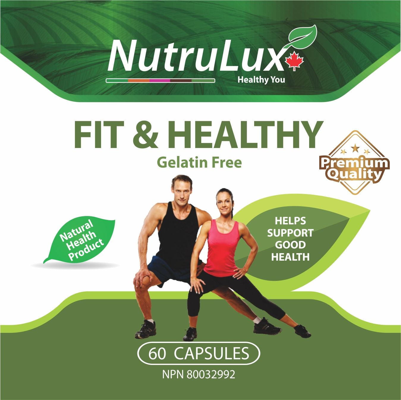 NutruLux Fit & Healthy ( 10 mg Vitamin B12 ) Halal Gelatin Free Capsules