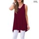 thumbnail image 4 of Minnieouse Camiseta sin mangas para mujer Camiseta sin mangas con cuello en V Blusa con cuello en V Chaleco de color sólido Vestidos Vino rojo XXL Minnieouse AP003123-15, 4 of 6
