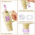 thumbnail image 3 of Juego de accesorios para taza Uxcell para vaso con mango, que incluye cubierta de paja de silicona, bota, tapón a prueba de derrames, encanto de mango, etiqueta inicial N, 3 of 7