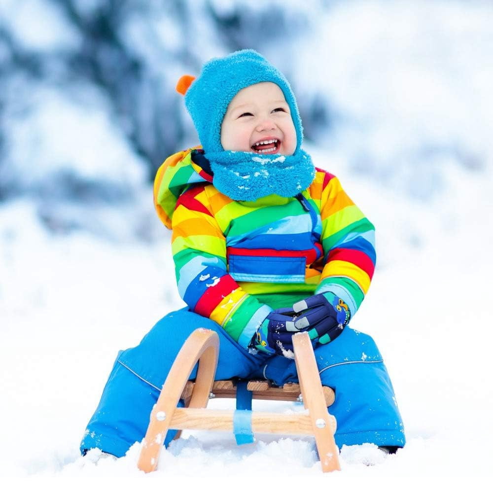 Gants De Ski Enfants Chaleureux Renne - Moufles Hiver Imperméables, Antidérapantes, Thermiques 4-8 Ans, Boules De Neige & Ski