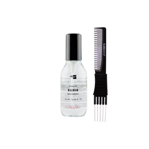 OLIGO Pro Calura Style Oil Elixir (3.04 oz) with SLEEKSHOP Teasing Comb Pack of 1