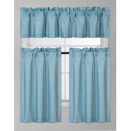 Mainstays Bistro 3 Piece Kitchen Curtain Tier and Valance Set - Walmart.com