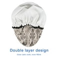thumbnail image 4 of Shower Caps,Boho Brown Damask Ethnic Pattern Waterproof Shower Cap for Women 4 Pieces,Double Reusable Hair Cover for Shower PEVA Elastic Stretch Hem, 4 of 7