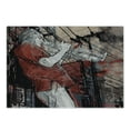thumbnail image 1 of Music Cutting Board, Trumpet Musician on Grunge Cityscape Background in the Night Boho Art Print, Decorative Tempered Glass Cutting and Serving Board, Small Size, Red Black White, by Ambesonne, 1 of 1
