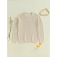 thumbnail image 4 of Baby Sweetie Mommy and Me Matching Pullover Sweatshirt Ribbed Long Sleeve Round Neck Chunky Knit Tops Fall Winter Clothes, 4 of 10