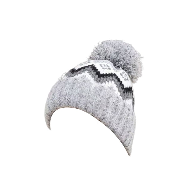 Guardurnaity Gorro de lana para mujer, gorro cálido decorativo, cómodo invierno, protección para los oídos, decoración de cabeza tejida, gorros Sombreros Gris claro Guardurnaity AP013286-05