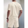 thumbnail image 6 of Men'S 2 Piece Outfits Short Sleeve Casual Shirt and Shorts Sets Khaki XXXL, 6 of 7