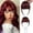 Burgundy, variant on Jinswick Clip in Bangs for Women -Real Hair Bangs Wig 100% Human Hair Extensions French Bangs Flat Neat Bangs Fringe with Hairpieces Clip on Curved Bangs for Daily Wear