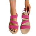 thumbnail image 4 of Censtreet Womens Sandals Shoes Comfort Walking with Non Slip on Casual Summer Beach Shoes Dress Ankle Elastic Bohemian Flats, 4 of 4