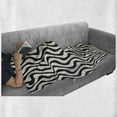 thumbnail image 6 of Stripe Soft Flannel Fleece Throw Blanket, Continuous Abstract Pattern with Wavy Lines Monochromatic Simplicity, Cozy Plush for Indoor and Outdoor Use, 50" x 70", Ivory and Charcoal Grey, by Ambesonne, 6 of 6