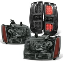 AKKON - For 07-14 Chevy Suburban 1500 2500 Tahoe Smoked Lens Headlights LED Smoked Tail Lights