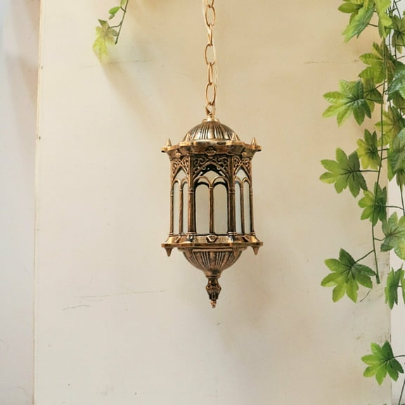 E27 Fichiouy Vintage Ceiling Light Outdoor Yard Lantern Lighting Hanging Lamp Waterproof