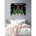 thumbnail image 3 of Merry Christmas Canvas Print Wall Art Framed Canvas Art Wall Decor Vintage Xmas Trees Stars Winter Snowflakes Black Pictures Painting Morden Artwork for Living Room Bedroom, Ready to Hang - 12"x16", 3 of 6