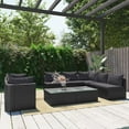 thumbnail image 1 of vidaXL 9 Piece Garden Lounge Set with Cushions Poly Rattan Black, 1 of 5