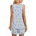 thumbnail image 4 of DreamFish Women's Summer Sleeveless Tank and Shorts Pajama Set with Pockets, 4 of 6