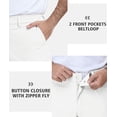 thumbnail image 3 of Lavenicole Men's Golf Work Pants 30" 32" Classic Fit Stretch Flat Front Casual Dress Pants with Pockets White, 3 of 6